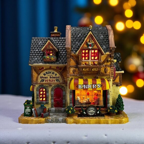 Lemax Bauers Winer Schnitzel Haus Lighted Building Christmas Village Decor - Picture 1 of 11